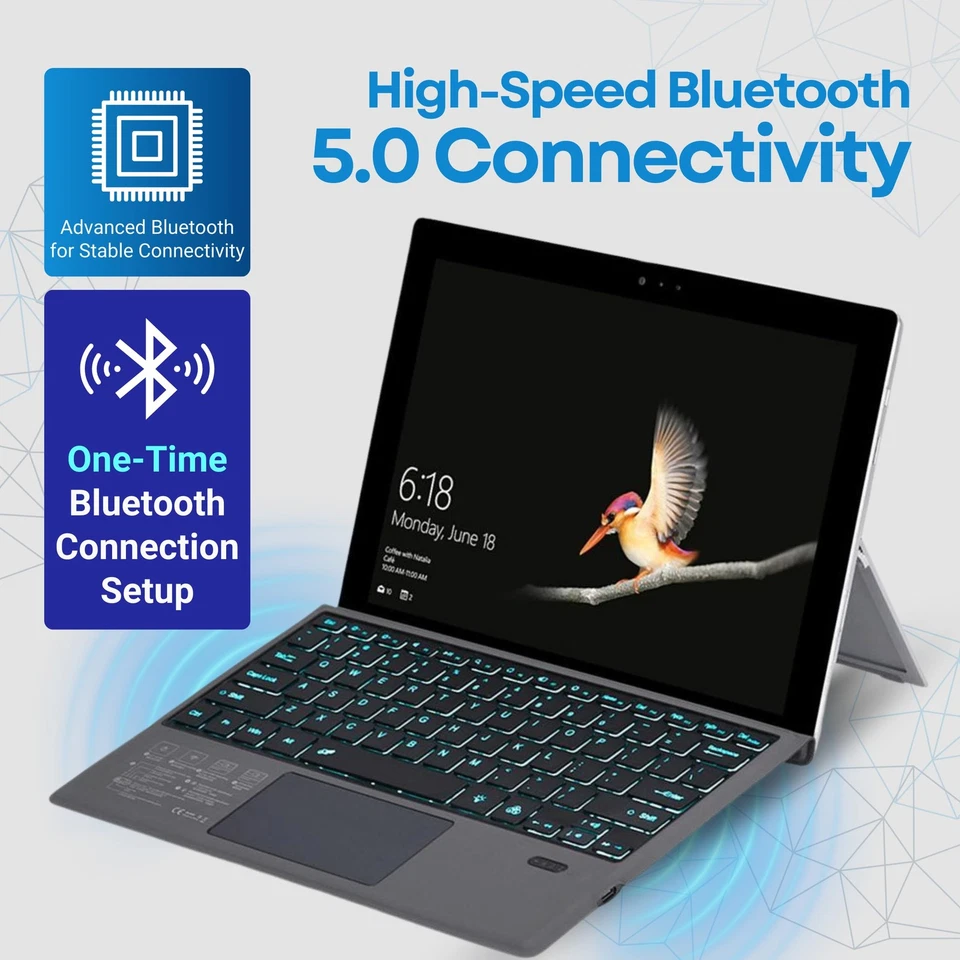 Wireless Keyboard Type Cover Trackpad Mouse Replacement for Microsoft Surface... - Image 3 of 4