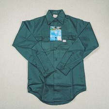 Vintage 70s JCPenney Big Mac Twill Work Shirt Green Mens Small 14-14.5 34-35