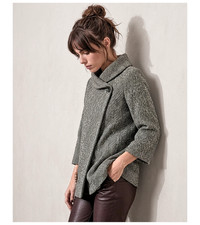 MAX STUDIO 12 M Grey Wool Blend Cardigan Jacket