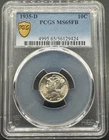 1935-D MERCURY SILVER DIME PCGS MS65 FB FULL BANDS 03EBC26