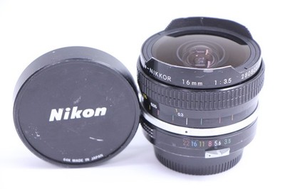 Rare Fisheye-Nikkor Nikon 16/3.5 16mm f3.5 Non Ai Lens Interchangeable Filters
