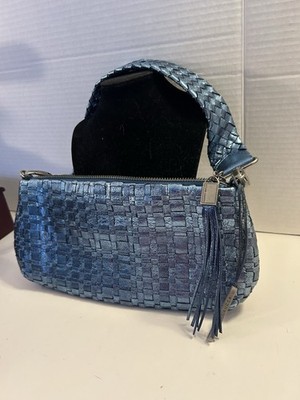 Elliott Luca Leather Braided Blue Purse