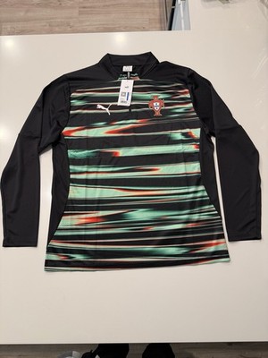 Puma Portugal FPF Prematch 1/4 Zip Top Black Green Red 779545-18 Mens XL NWT