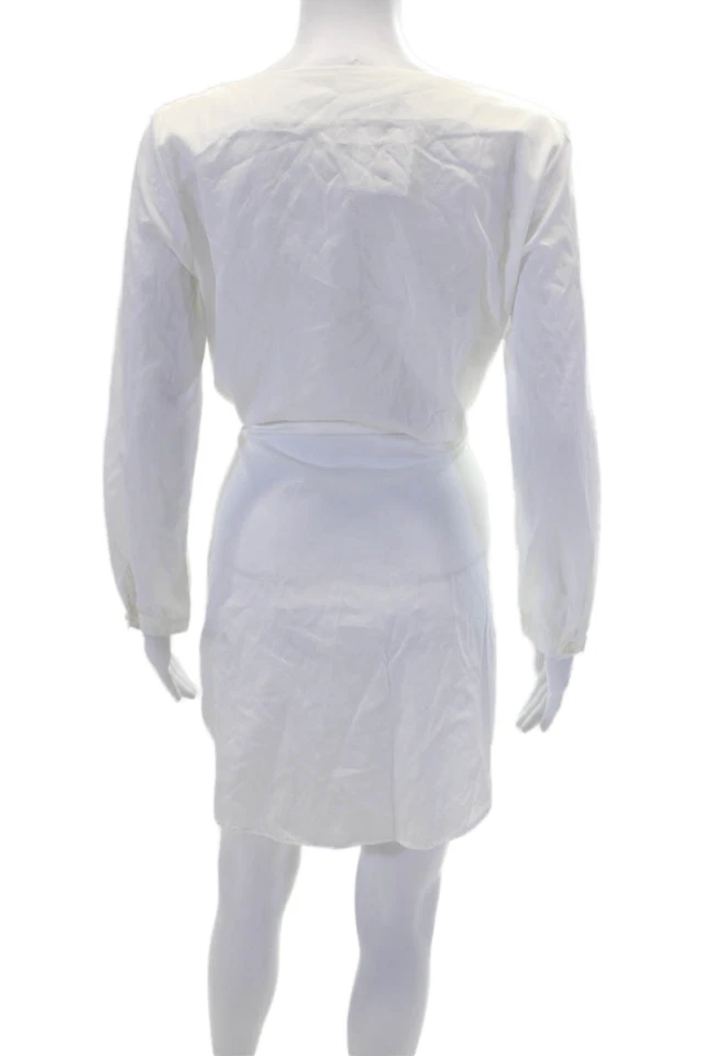 Vestido Camisa Thakoon Mujer Botón Delantero Cuello Redondo Corbata Frontal Blanco Talla 4 Foto 3 de 4