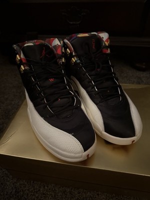 Air Jordan 12 Retro CNY Men's Black/True Red-Sail Noir/Voile
