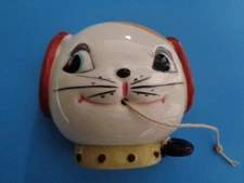 Vintage Holt Howard Ceramic Puppy Dog Head Wall String Twine Scissors Holder HTF