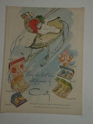 Magazine Ad* - 1944 - Coty Cosmetics - World War II - Emeraude, L'Aimant