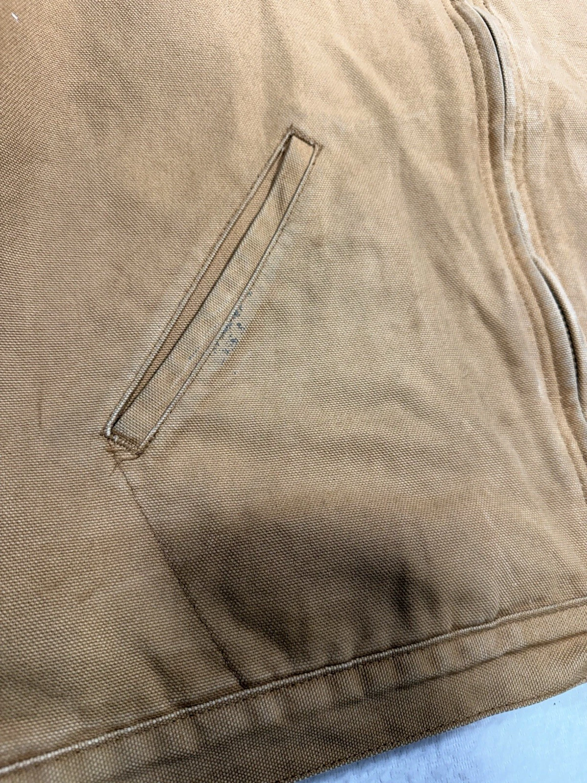 Dickies Detroit Style Work Jacket Brown Canvas Blanket Lined Est XL image 9