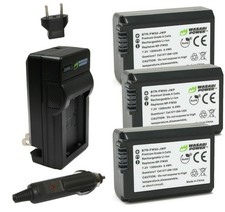 Wasabi Power Battery 3-Pack and Charger for Sony NP-FW50