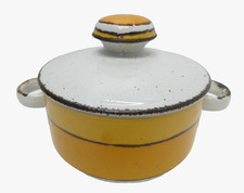 VINTAGE MIDWINTER STONEHENGE SUN YELLOW POTTERY 1970'S MCMCASSEROLE CROCK POT