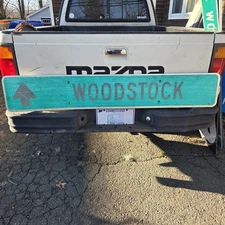 Authentic Woodstock Decommissioned Highway Sign