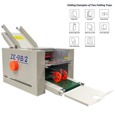 110V Adjustable Auto Paper Folding Machine Folder Paper with Two Trays