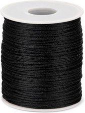 1.5mm 110 Yards Black Nylon Cord Jewelry Making Beading String Satin Thread