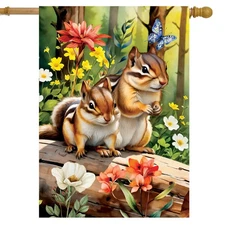 Briarwood Lane Chipmunks House Flag