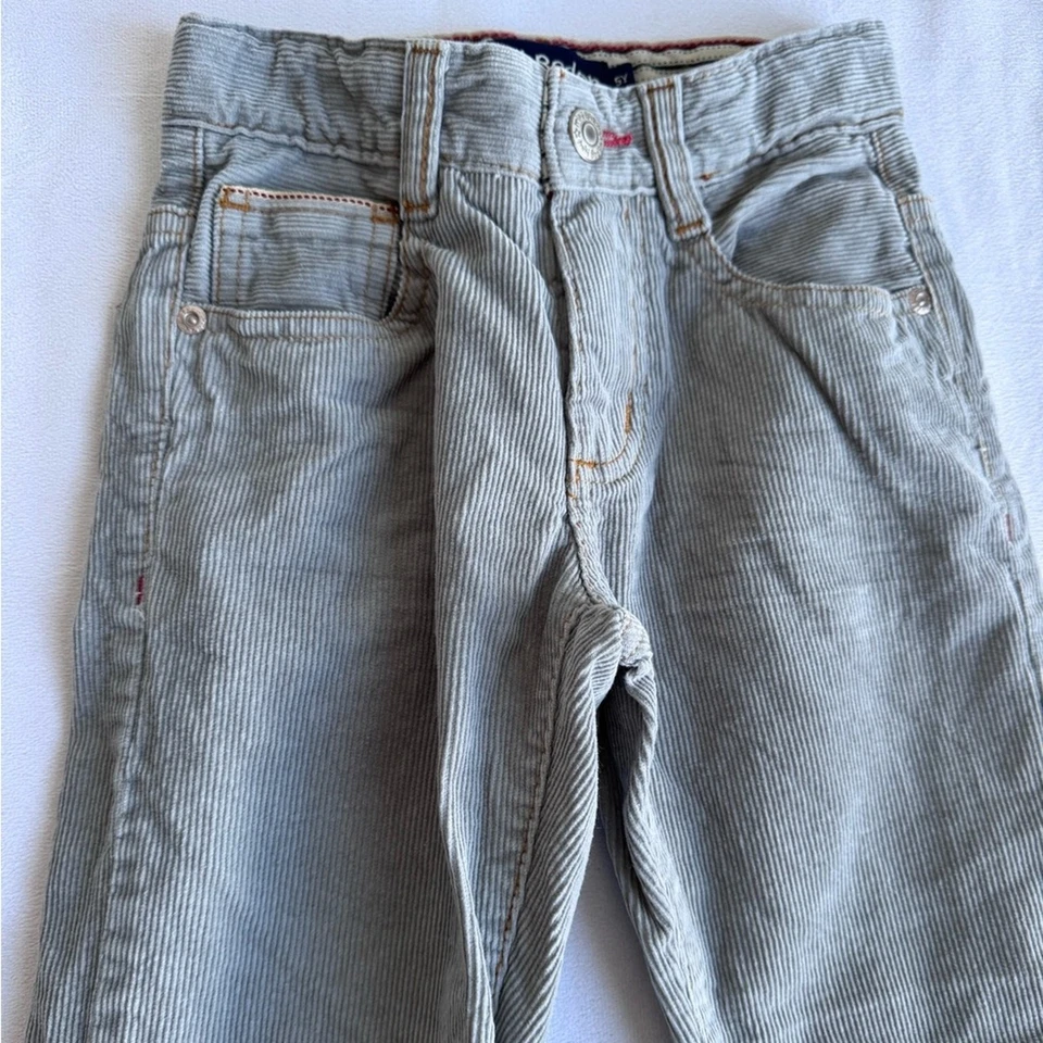 Pantalones Mini Boden Boy Cordón Gris 5Y Pana 100% Algodón Cintura Ajustable Foto 2 de 4