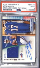 2018 PANINI ROOKIES & STARS DRESS FOR SUCCESS AUTO RELIC JOSH ALLEN RC /75 PSA 9