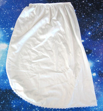 Vintage Half Slip White Antron Nylon Wide Lace Slit Sears USA Made SMALL Lace