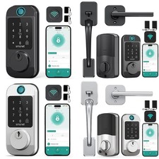 Front Door Lock Set with Handle WiFi Smart Fingerprint Keyless Digital Deadbolt