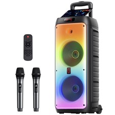JYX Deep Bass Stereo Bluetooth Speaker with Wireless Microphone Party Wedding-US
