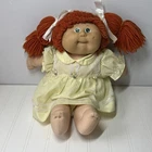 1985 Cabbage Patch Kid Doll IC8 Taiwan Orange Yarn Pigtails Green Eyes CPK