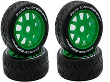 Powerhobby 1/8 GT Phantom Belted Tires 17mm Wheels SOFT GREEN 4 Arrma LIMITLESS