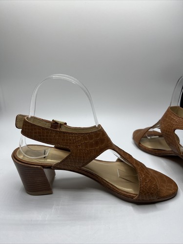 STUART WEITZMAN Crocodile Phoenix Leather sandals brown US SZ 6.5 new **read!** - Picture 6 of 9