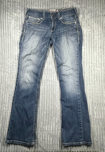 Ariat Jeans Donna R.E.A.L. Mid Rise Straightcut – Modello Rainstorm – Taglia 30 XLong – 92% Cotone