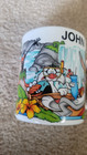 NEW Warner Bros. Studio store  Maui Surf Dive Bugs taz Coffee Mug with name John — photo 3