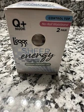 NIB L'eggs Sheer Energy Medium Support Tights Pantyhose Control Top - Q+  2 Pair