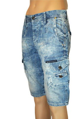 Cipo & Baxx Herren Cargo Shorts W30 Cargoshorts Bermuda Kurze Hose Jeans Denim
