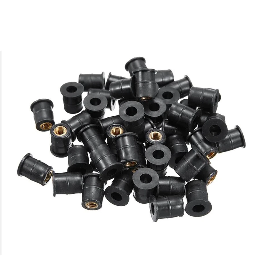 50PCS Motocycle Bike ATV M5 Rubber Brass Well Nut Windscreen Fairing Wellnuts  - Image 3 of 4
