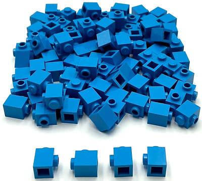 FIX BLOCK3 M ライトブルー Lego 100 New Dark Azure Bricks Modified 1 x 1 with Stud on Side