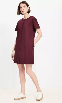 knee length dresses for ladies Bridget Ponte Short Dress-Deep Wisteria