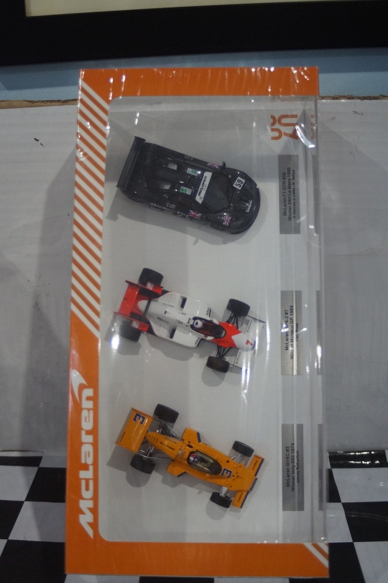 Spark McLaren 3 car set M16C #3 MP4-2 #7 F1 GTR #59 1:43 Spark McLaren 3 car set M16C #3 MP4-2 #7 F1 GTR #59 1:43