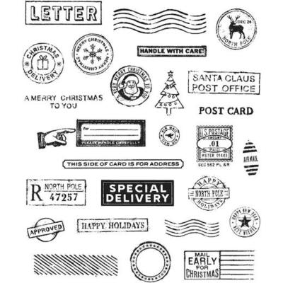 Tim Holtz Cling Rubber Stamps - Holiday Postmarks CMS323