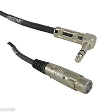 PLOYNK Right Angle 1/4 TRS to Straight Female 3pin XLR PA mic microphone cable
