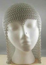 Chainmail Coif Chain mail Hood Aluminium Reenactment Costume