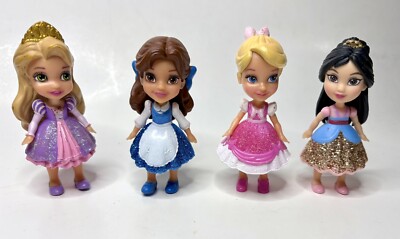 Disney Princess Poseable Rapunzel, Belle, Cinderella & Mulan Lot Of 4