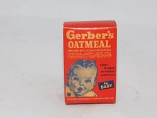 VINTAGE MINIATURE GERBER'S BABY FOOD OATMEAL BOX ONLY EMPTY CEREAL SAMPLE