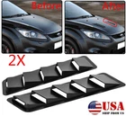 2x Universal Car Hood Vent Louver Scoop Cover Air Flow Intake Cooling Panel Trim