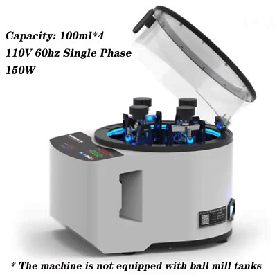 110VLab Planetary Ball Grinding Mill High-speed Micro Planetary Ball 4x100ml Jar