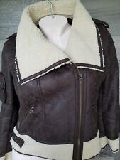 Members Only Women's Sherpa Baseball Jacket With Contrast Sleeves 