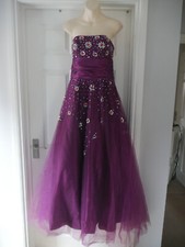Purple Prom Dress Fairytale Size 10/12 Diamante Beaded Ball Gown Wedding Dress