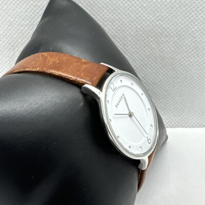 Skagen Anita SKW2399 Women\'s Brown Leather Analog Silver Dial Wrist Watch JNA538 Skagen Anita SKW2399 Women main image 3