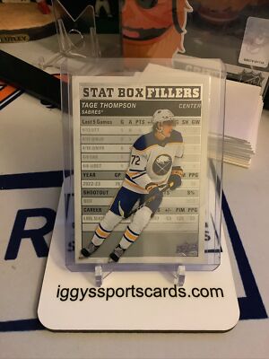 TAGE THOMPSON STAT BOX FILLERS 2023-24 Upper Deck Series 1 Hockey Sabres