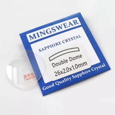 Premium Sapphire 1.0/1.2/1.5mm Double Dome Watch Glass Round Crystal 18mm-44mm
