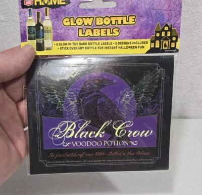 NEW Halloween Set Of 8 Labels For 2 Liter Soda Bottles Or Wine Bottles GLOW DARK