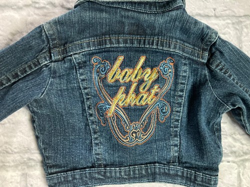 Baby Pfat Girlz 4 Youth Jacket Denim Jean Snap Blue Pockets Cotton Girls Gold - Picture 3 of 12