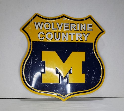 Michigan Wolverines Wolverine Country 12" x 12" Shield Sign USA - Picture 3 of 5