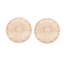 MUXSAM 12cm/4.72in Dia Carved Round Onlays Appliques for Furniture Wall Door ...